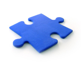 a blue jigsaw piece