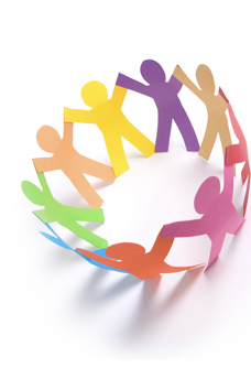 a paper chain of people shapes